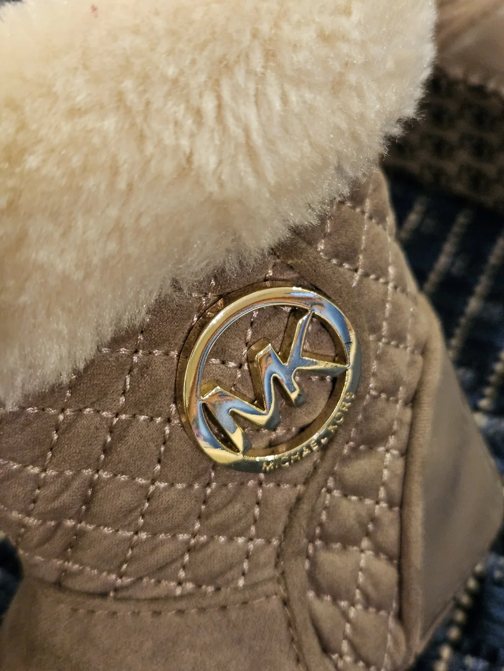 Michael Kors Baby Tan Quilted Faux-Fur Booties